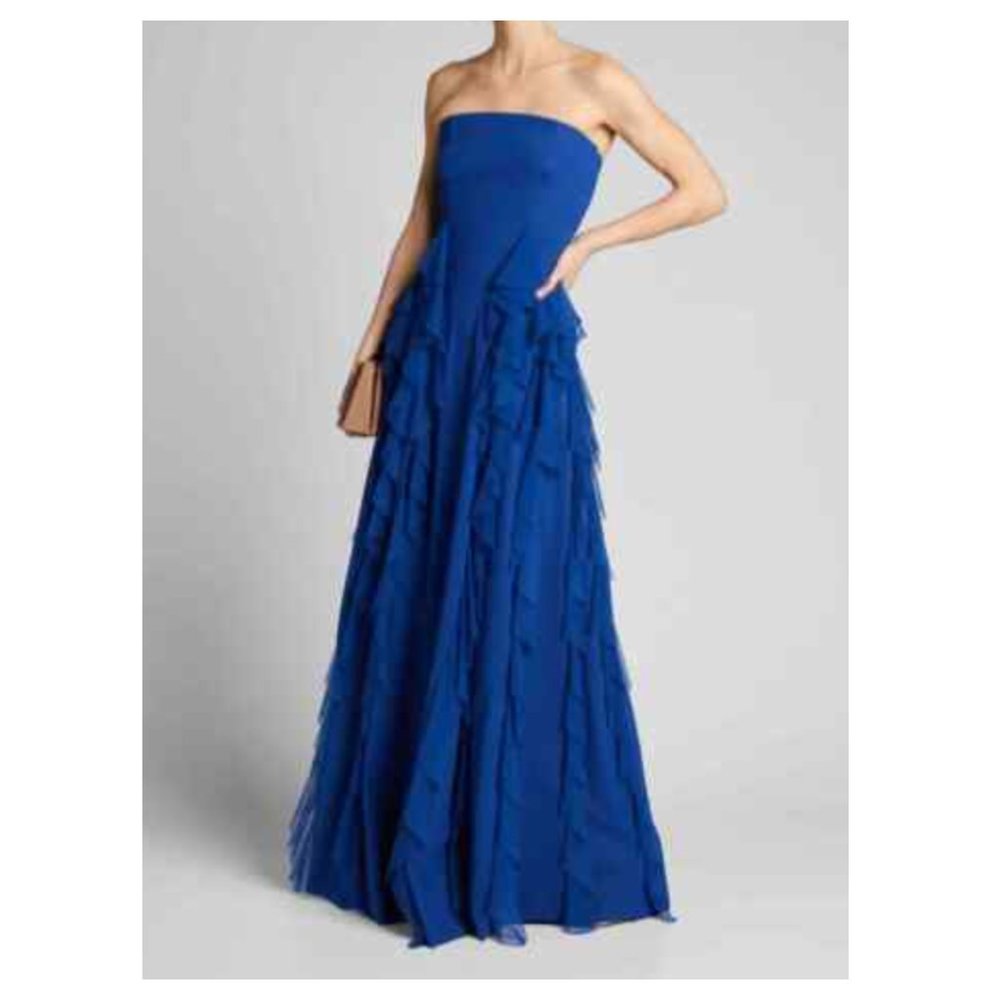 Chiara Boni La Petite Robe Alanna Strapless Ruffled Gown Dress